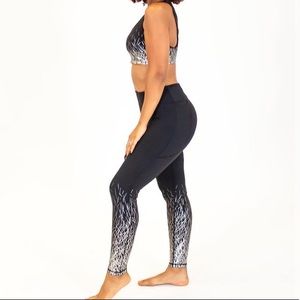 NWOT Senita Athletics Silver Metallic Leggings